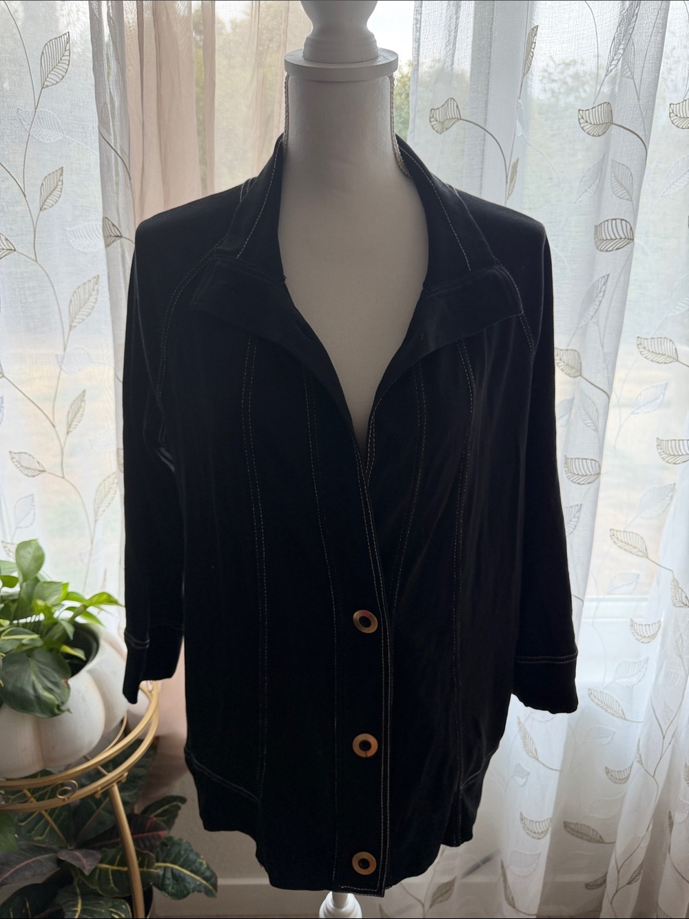 Jones New York Black Button-Front Women's Blazer